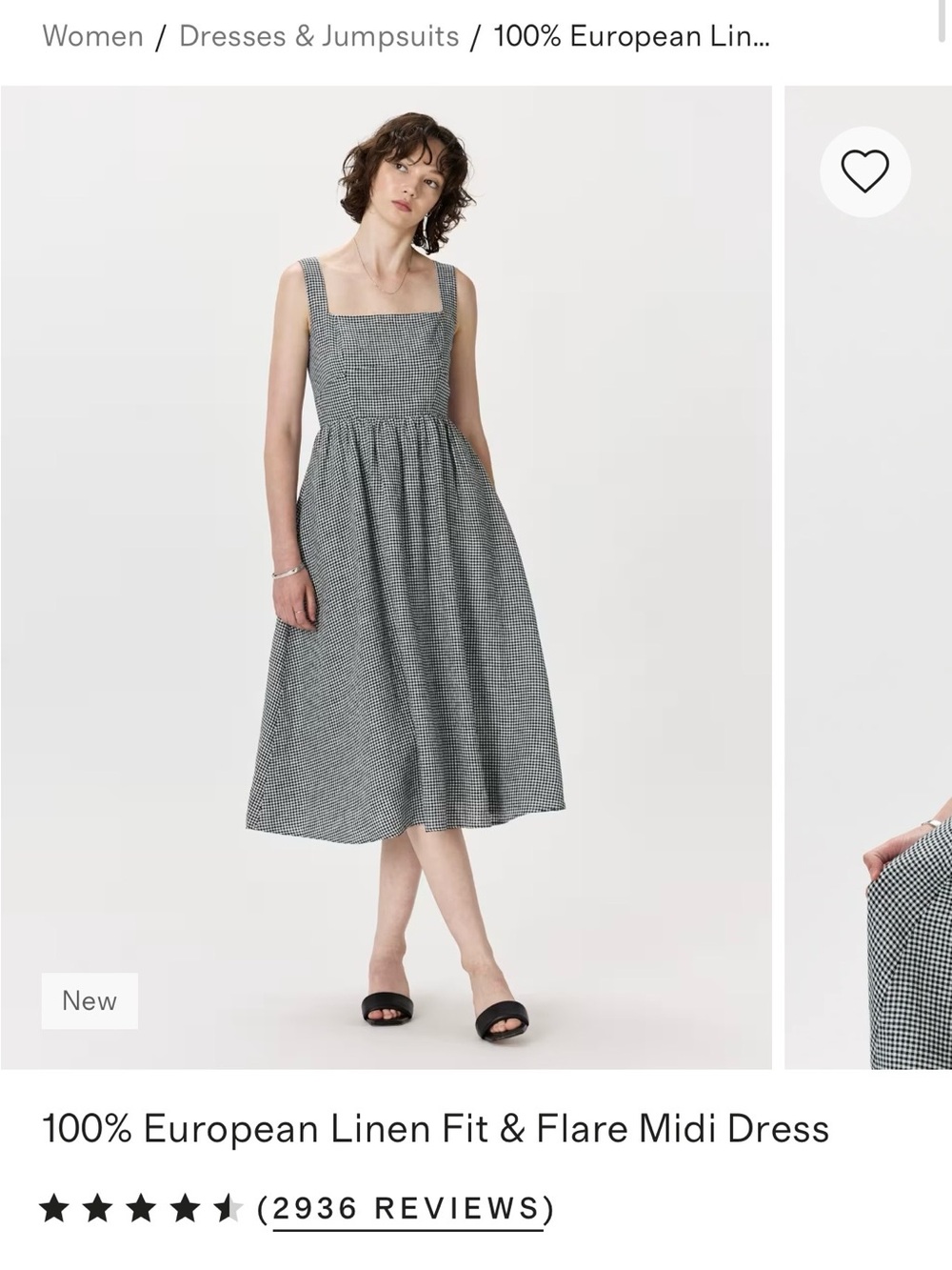 Quince 100% European Linen Fit & Flare Midi Dress - Picture 4 of 4